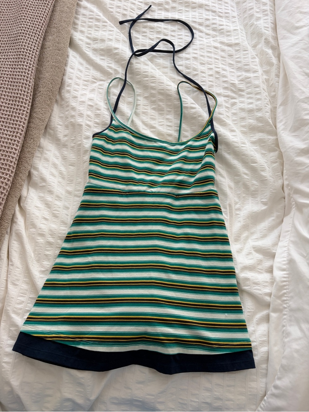 Urban Outfitters out from under bec double layer mini dress striped XS